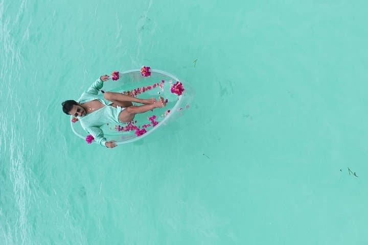 Luxury Clear Kayak and Drone Photoshoot at Kendwa Beach, Zanzibar