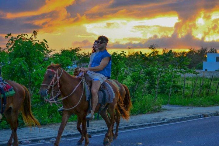 Strand solnedgang på ridning i Punta Cana (Private Option)