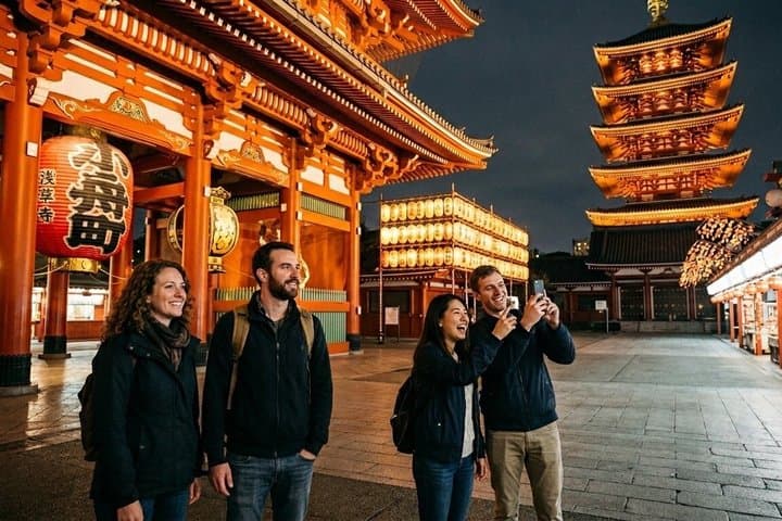 Tokyo Asakusa Night Photo Tour: Quiet Streets & Lit Temple