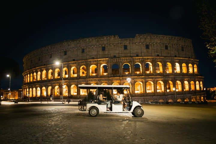Rome Private Night Golf Cart Tour: See Illuminated Highlights