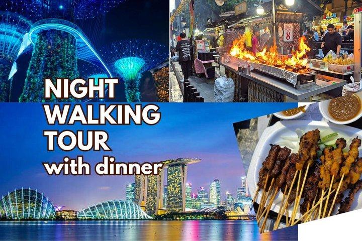 Singapore Street Food Dinner Marina Bay and Gardens Show de Luz