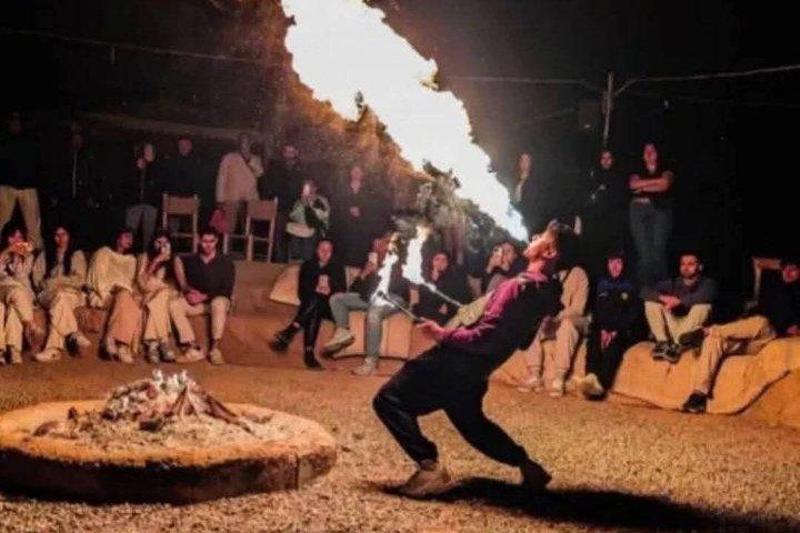 Agafay Desert: Sunset Camel Ride, Dinner & Fire Show