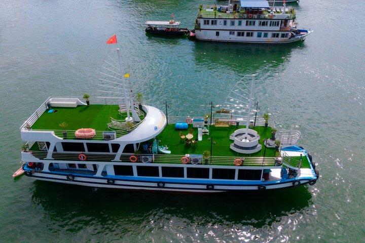 Ganztägige Lan Ha Bay Bootstour von Cat Ba mit Mittagessen