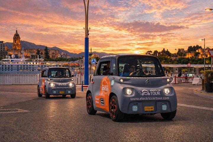 Málaga solnedgang og nat tur med elbil