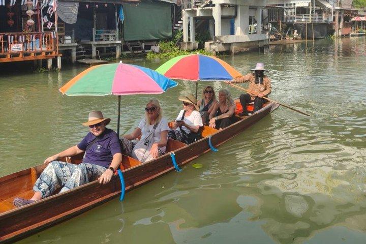 ドラゴン寺院プライベートツアー、鉄道と水上マーケット