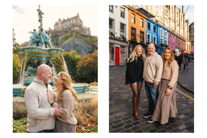 Sessão de fotos em Edimburgo para casais, famílias e viajantes individuais