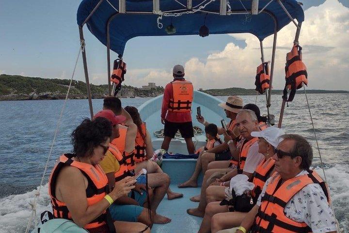 Tulum Snorkling och Maya ruiner Utsikt från havet