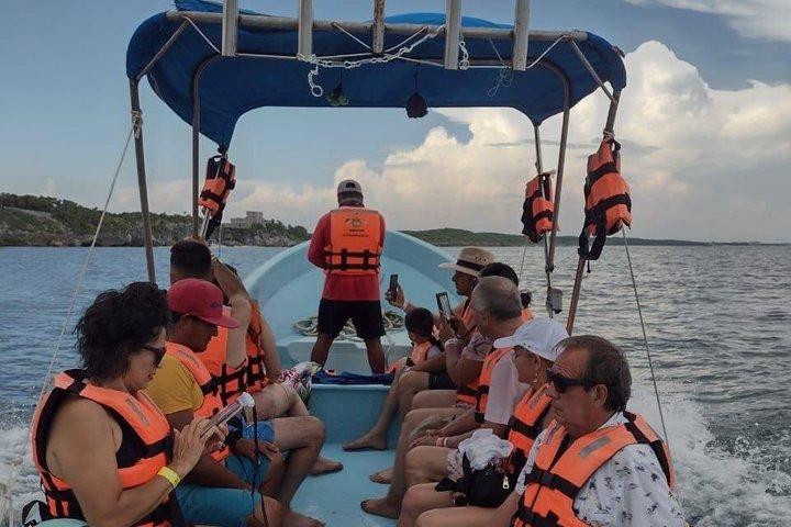 Tulum Snorkling och Maya ruiner Utsikt från havet