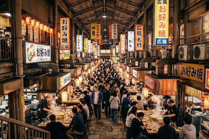 Tour privato di Hiroshima Okonomiyaki con Guida autorizzata