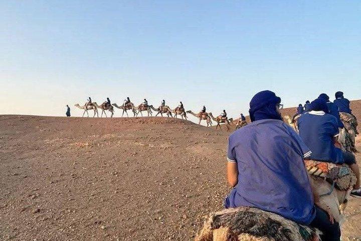 Marrakech : Agafay Desert Quad bike Camel & Dinner starry Night .