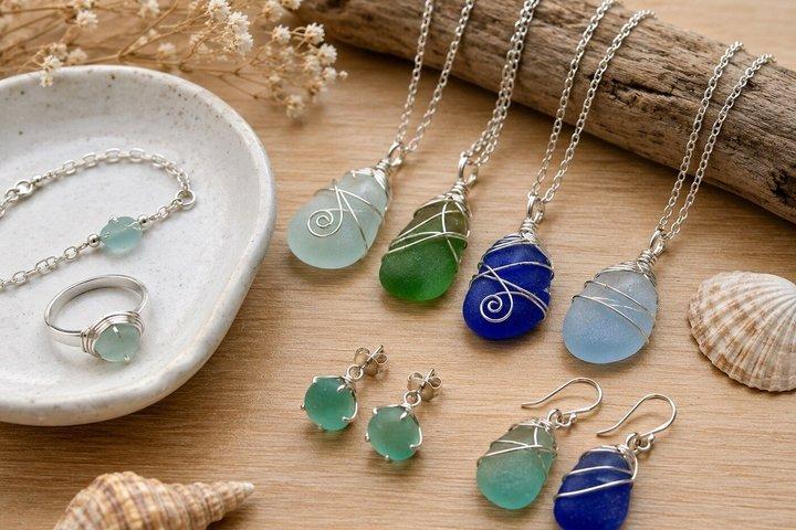 Parigi Crea il tuo set di pendenti e orecchini in vetro marino
