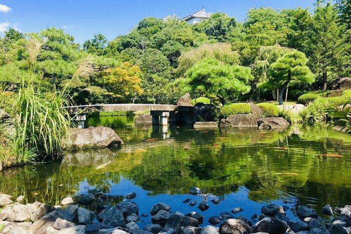Vandretur i Himeji Castle Garden og Aizome Indigo Dyeing