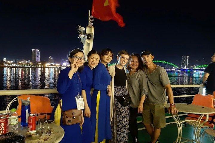 Da Nang Sunset Food Tour Scooter & Han River Cruise by Lady Rider