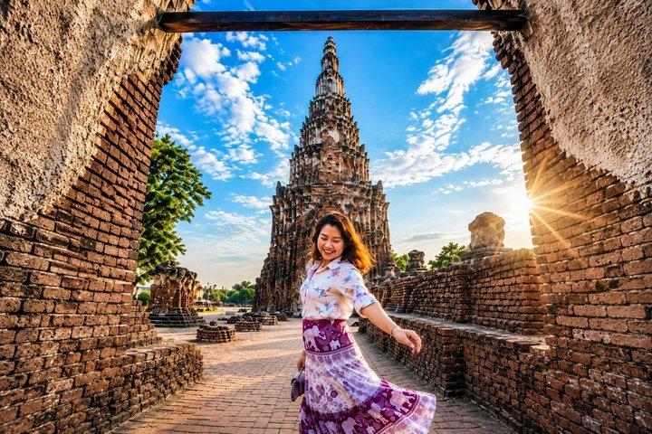 Bangkok : Ayutthaya Temples UNESCO avec billets, déjeuner et bateau