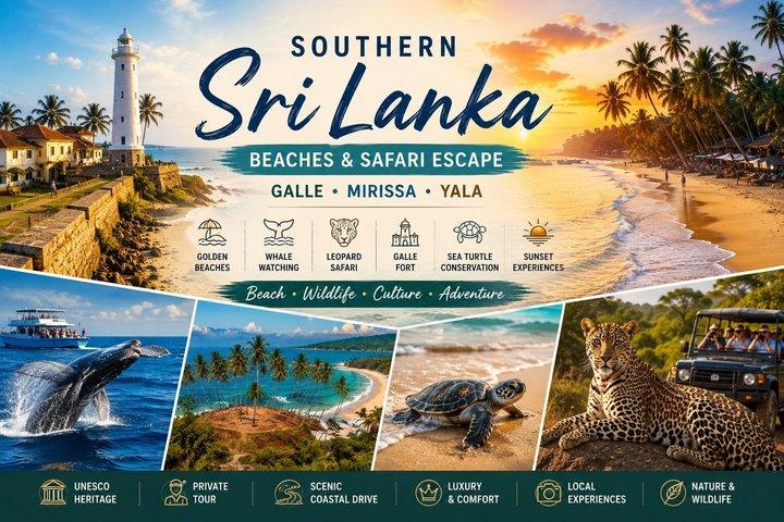 Plages du sud du Sri Lanka et Safari Escape Galle Mirissa Yala