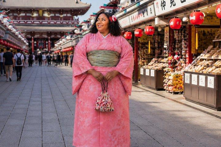 Plus size Kimono rental and photo shoot in Asakusa