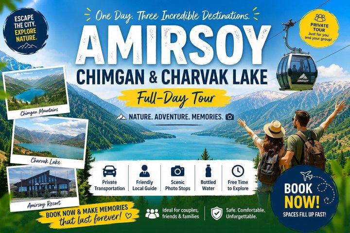 Excursión de un día completo a Amirsoy Resort, Chimgan & Charvak Lake