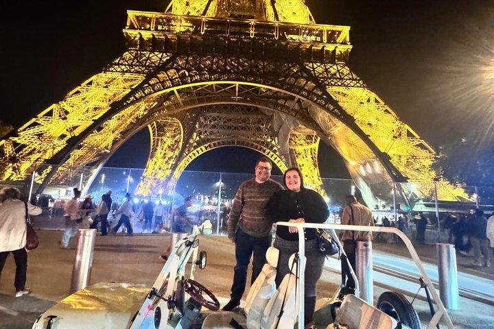 Paris Tuk Tuk/Golf indkøbskurv Night Tour Eiffel Lights Private Tour