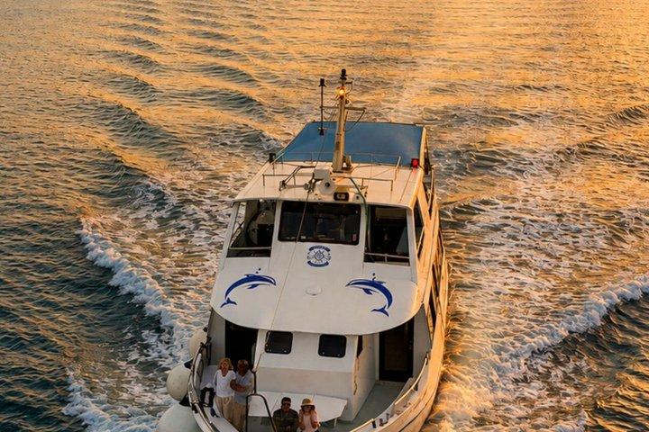 Osservazione dei delfini e tour in barca al tramonto con bevande e cena facoltativa
