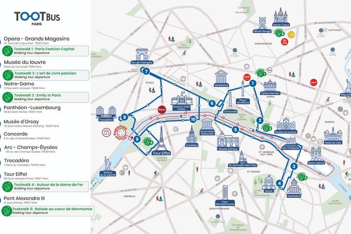 Paris Tootbus Hop-On Hop-Off Tour and Versailles Pass & Transfer
