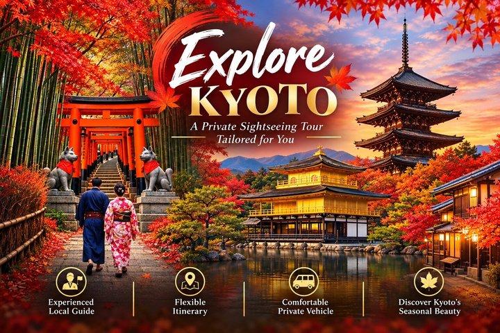 Kyoto Private Highlights Tour med Engelsk Vejleder og Hotel Pickup